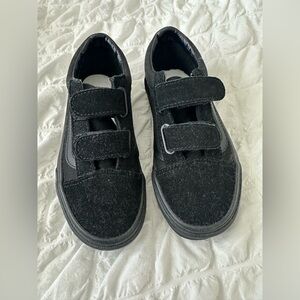 Vans Black Velcro Sneakers Minimalist Design. New With Box . Never Worn .